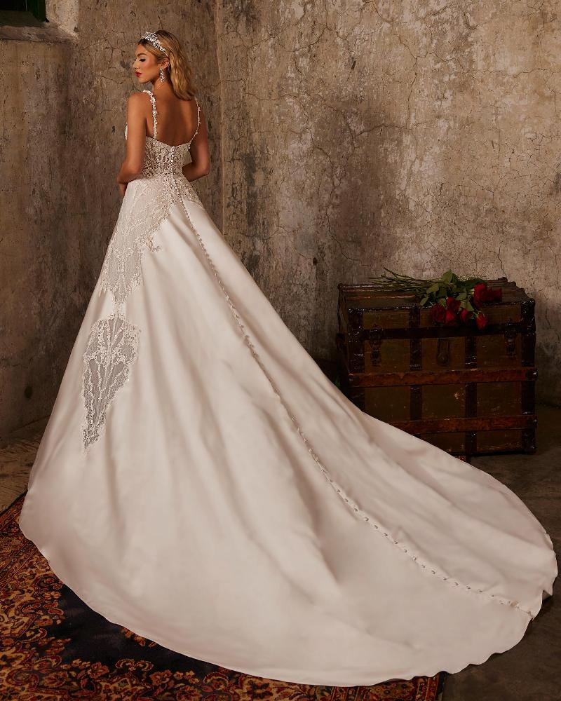 122241 lace and satin wedding dress with pockets and ball gown silhouette2